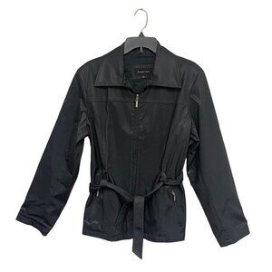 Braetan Womens Black All-Weather Jacket/Coat Belted Full zip Size L *TINY FLAW*